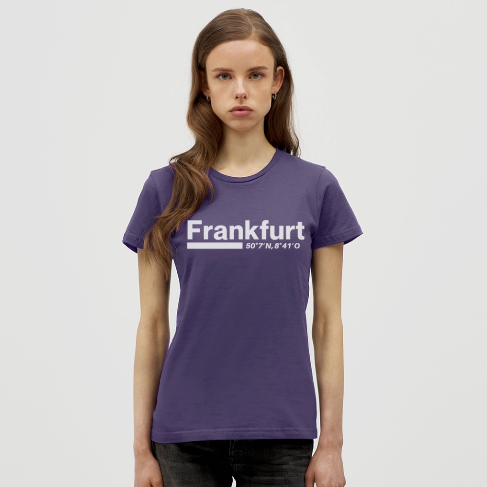 T-Shirt Ladies Frankfurt (Main) "Bold GPS White" - Dunkellila
