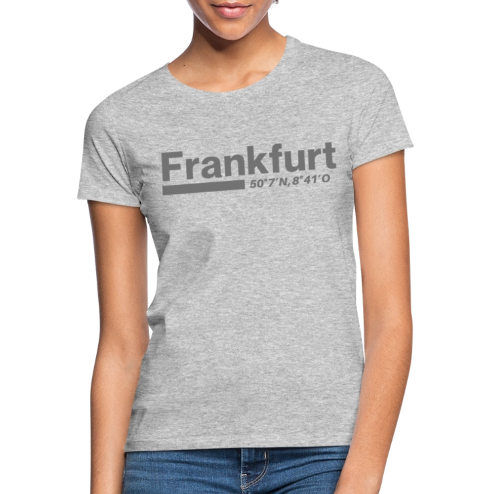 T-Shirt Ladies Frankfurt (Main) "Bold GPS" - Grau meliert