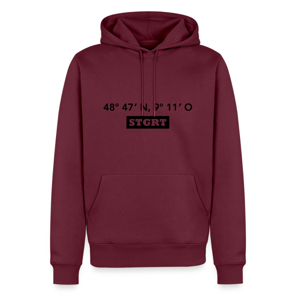 Hoodie Stuttgart "STGRT GPS" Dark Edition - Burgunderrot