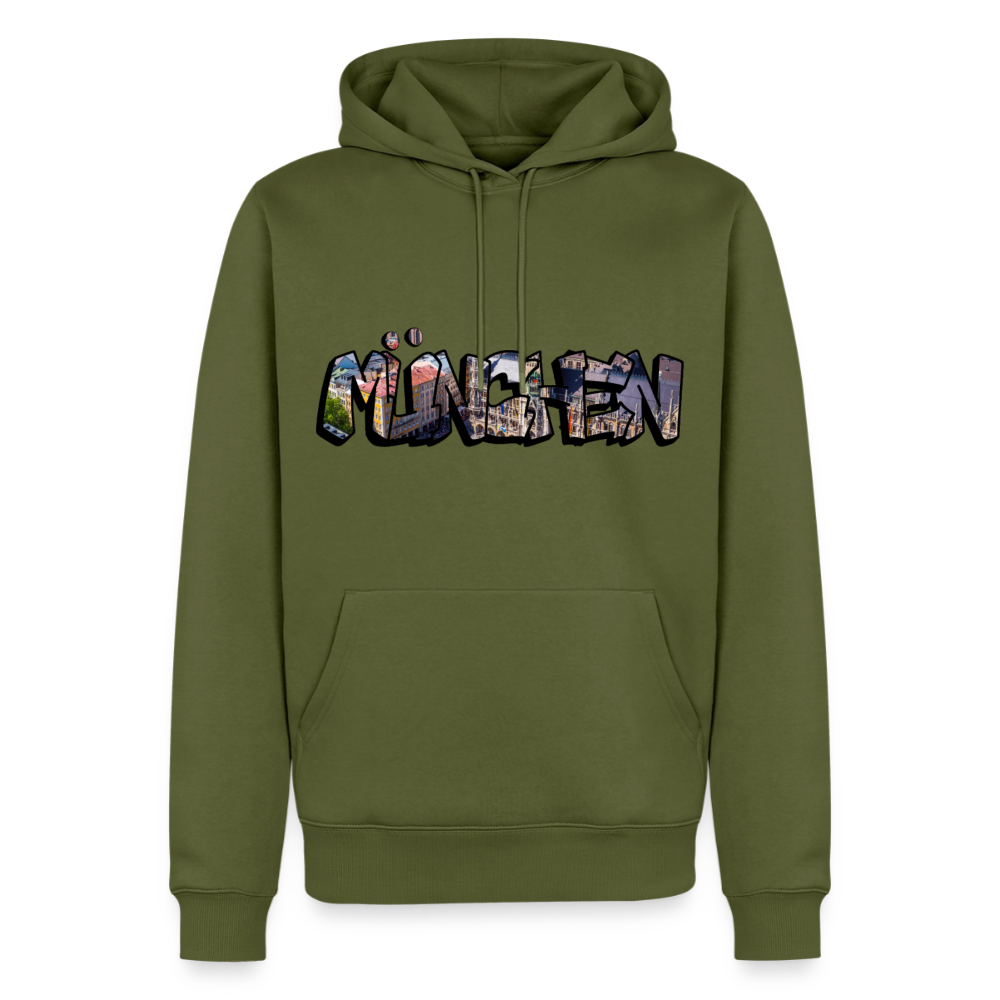 Hoodie München "Graffiti Marienplatz" Dark Edition - Khaki