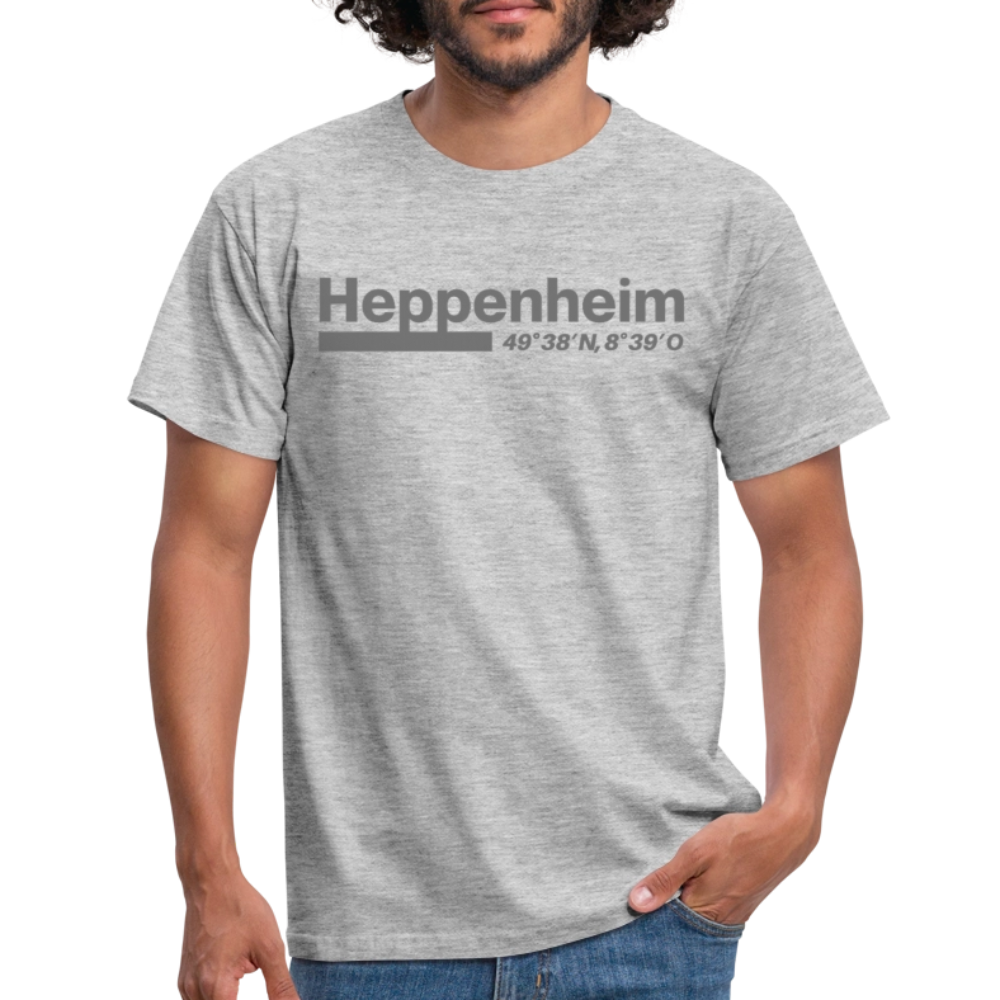 T-Shirt Heppenheim "Bold GPS" - Grau meliert