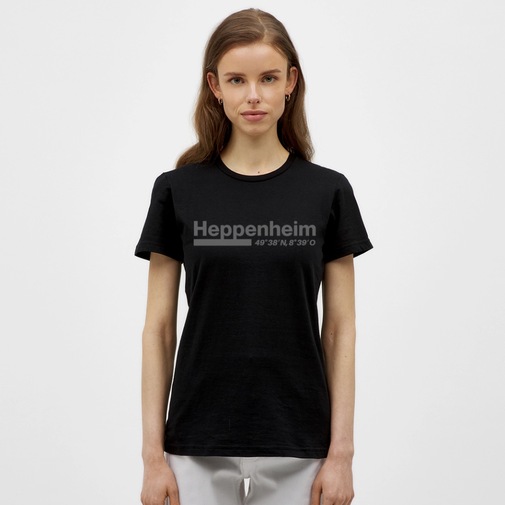 T-Shirt Ladies Heppenheim "Bold GPS" - Schwarz