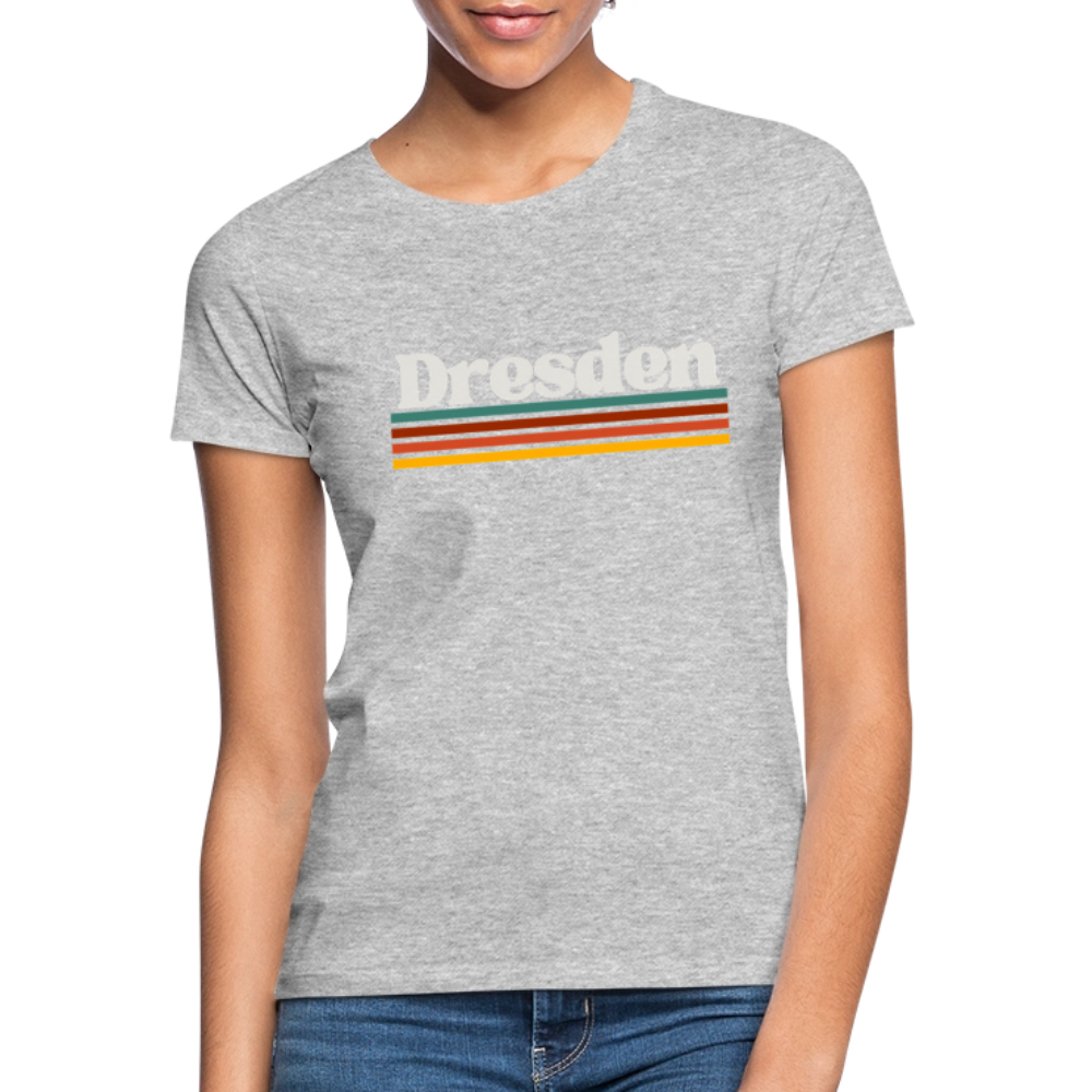 T-Shirt Ladies Dresden "Retro" - Grau meliert