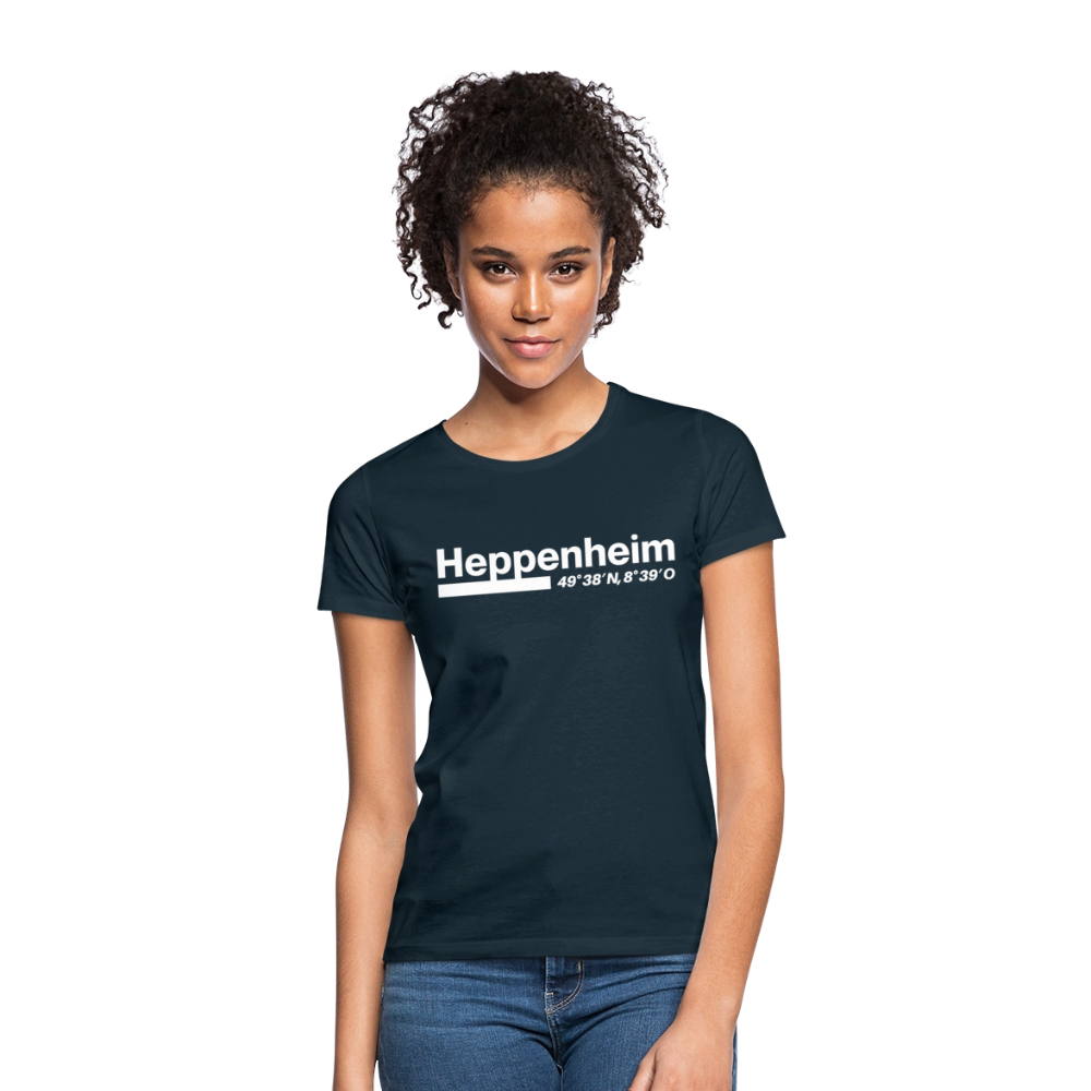T-Shirt Ladies Heppenheim "Bold GPS White" - Navy