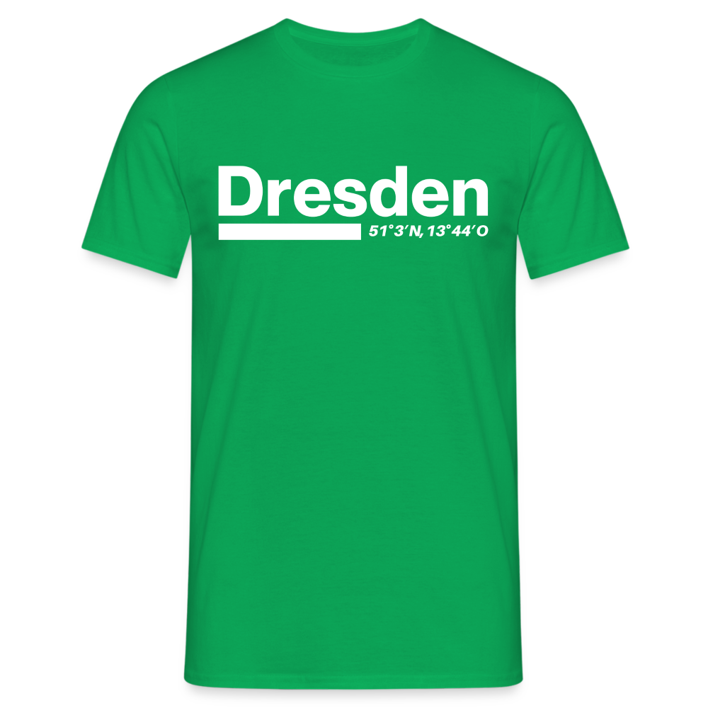 T-Shirt Dresden "Bold GPS White" - Kelly Green
