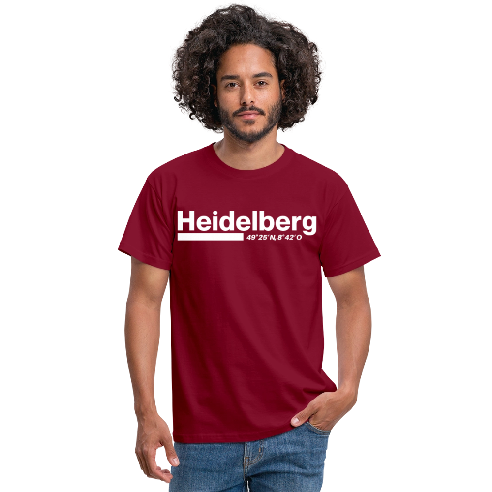 T-Shirt Heidelberg "Bold GPS White" - Ziegelrot