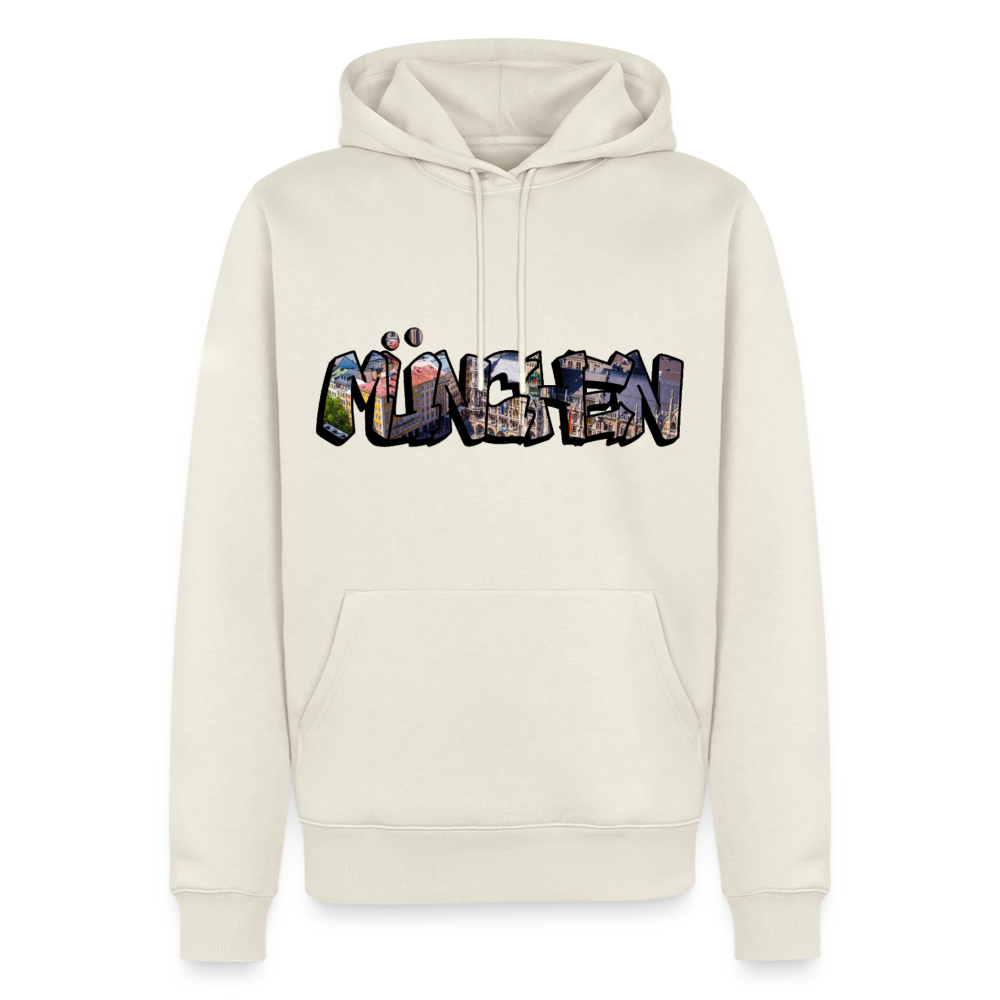 Hoodie München "Graffiti Marienplatz" Dark Edition - Naturweiß