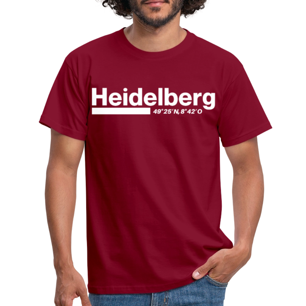 T-Shirt Heidelberg "Bold GPS White" - Ziegelrot