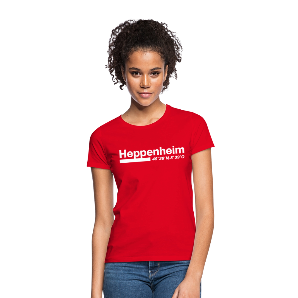 T-Shirt Ladies Heppenheim "Bold GPS White" - Rot