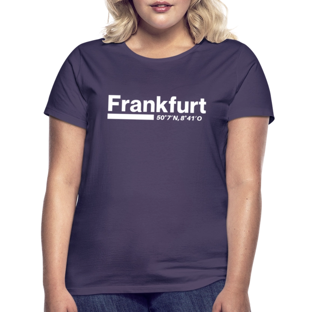T-Shirt Ladies Frankfurt (Main) "Bold GPS White" - Dunkellila