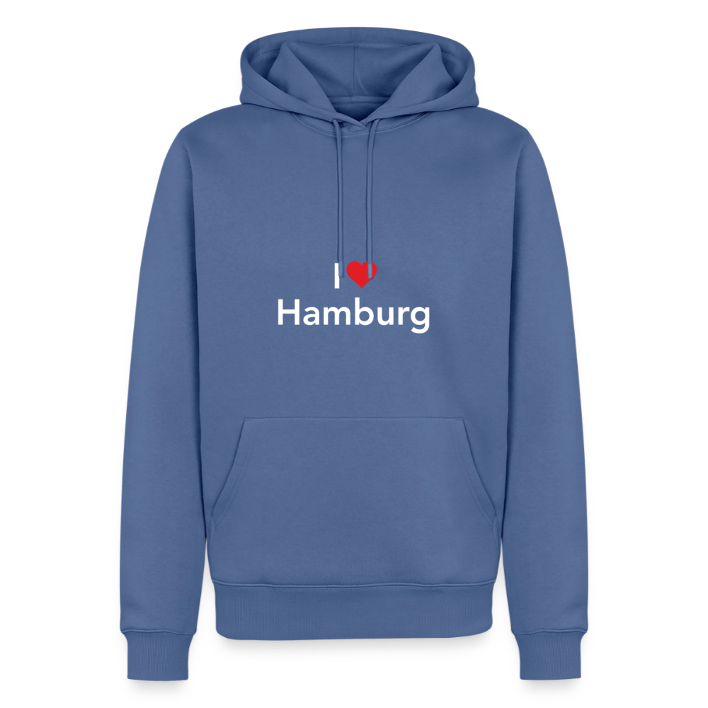 Hoodie "I Love Hamburg" Bright Edition - Taubenblau