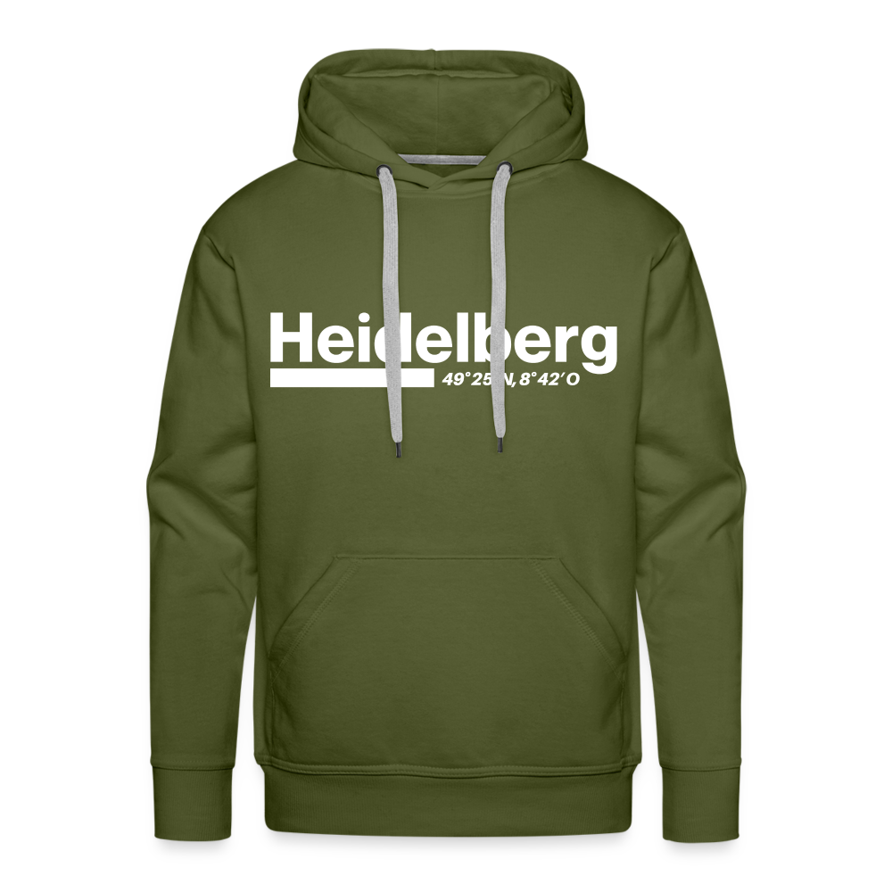 Hoodie Heidelberg "Bold GPS White" - Olivgrün