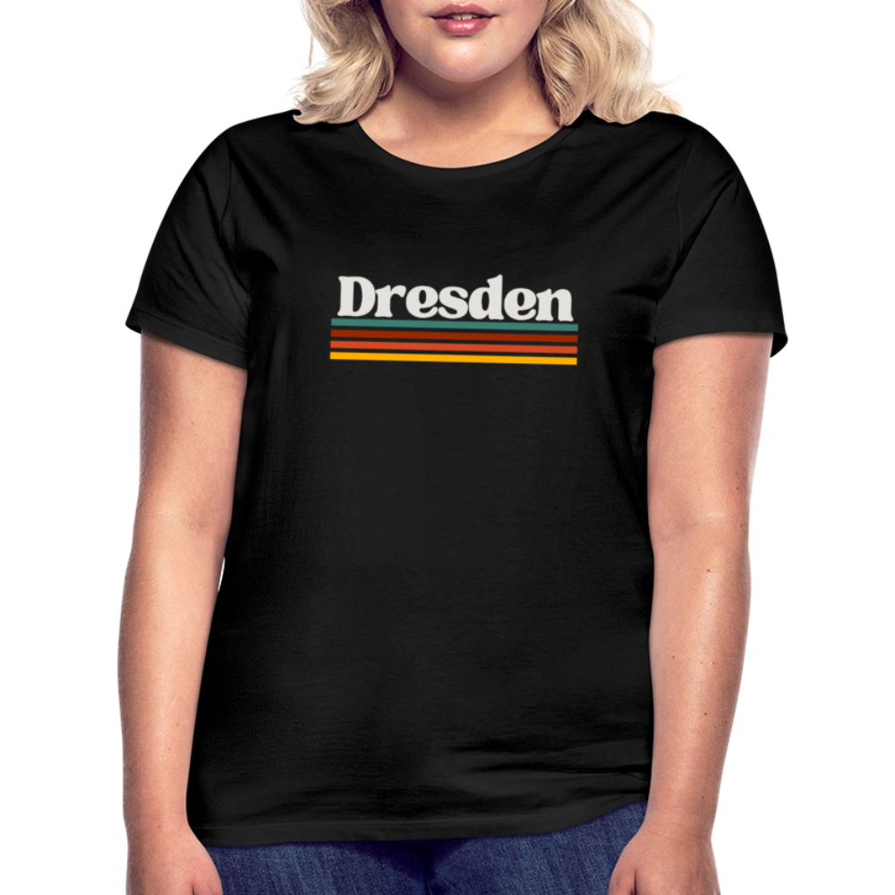 T-Shirt Ladies Dresden "Retro" - Schwarz