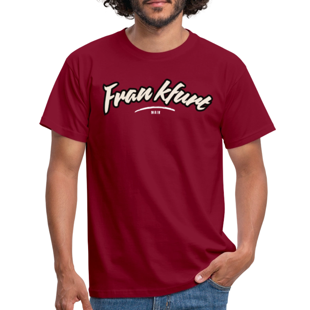 T-Shirt Frankfurt (Main) "Graffiti Tag White" - Ziegelrot