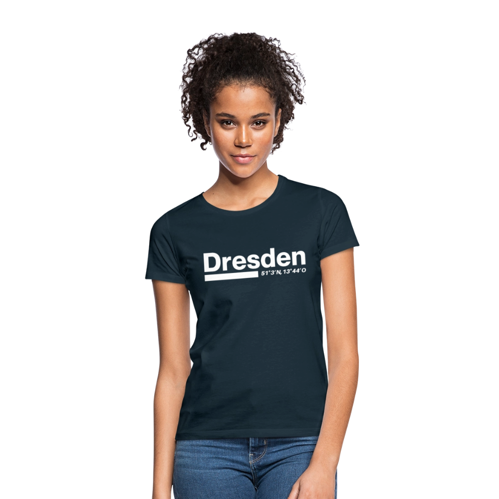 T-Shirt Ladies Dresden "Bold GPS White" - Navy