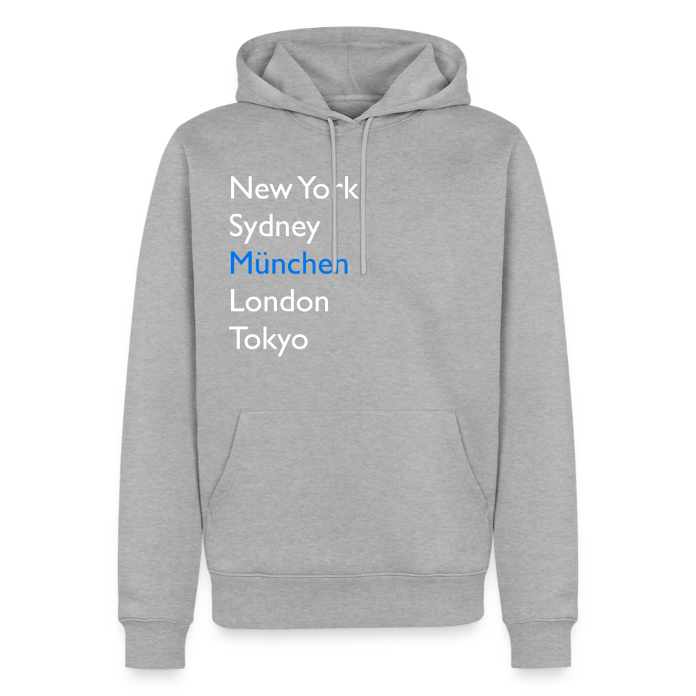 Hoodie München "Metropolen Big" Bright Edition - Grau meliert