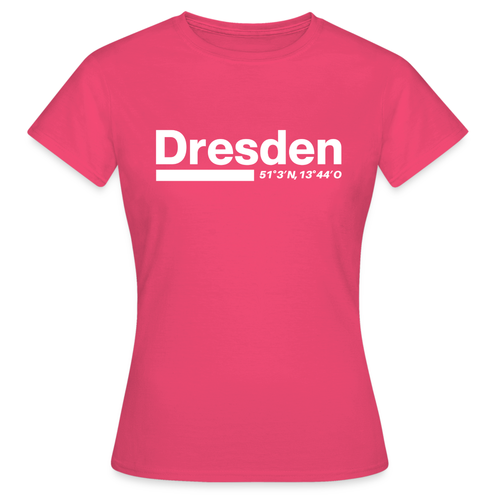 T-Shirt Ladies Dresden "Bold GPS White" - Azalea