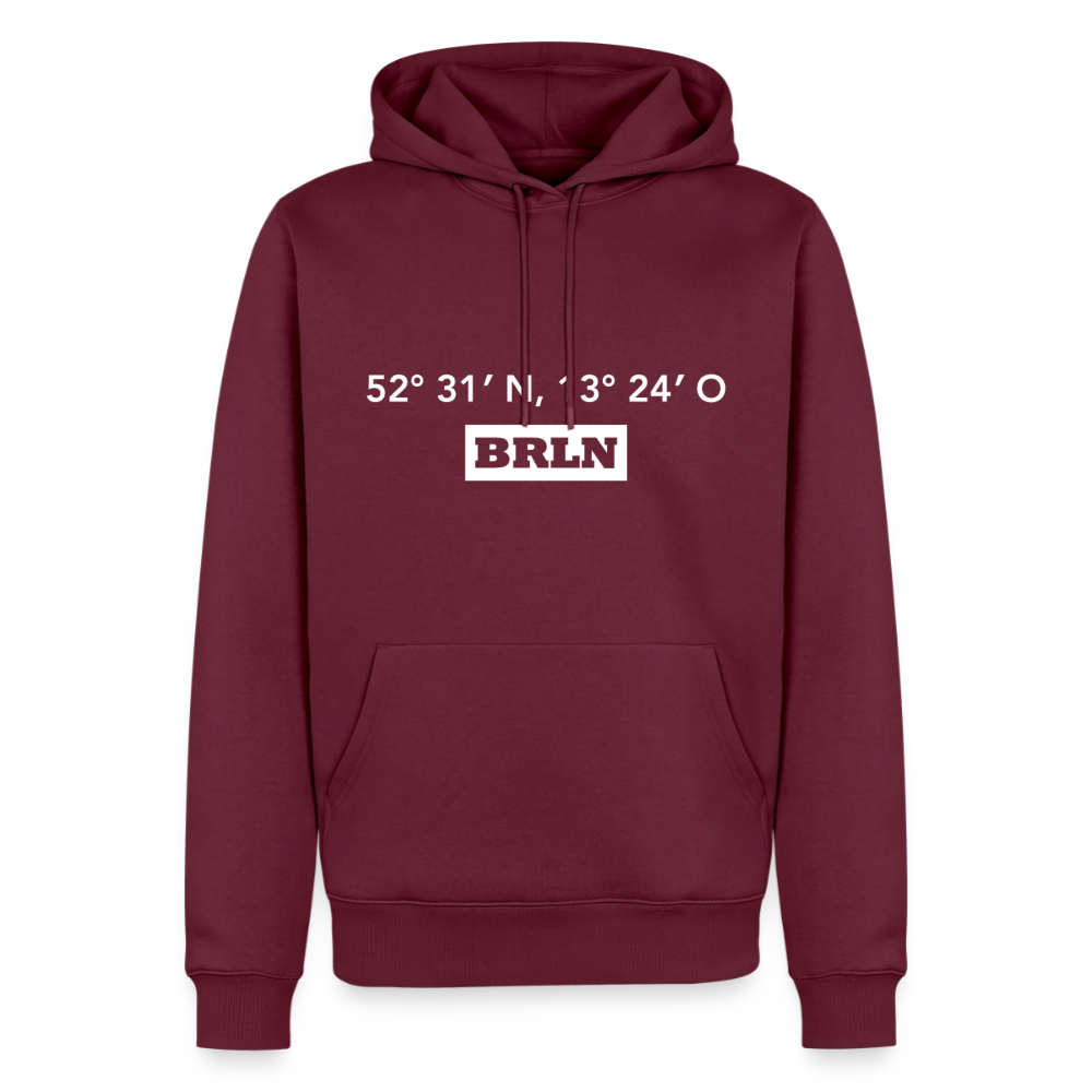 Hoodie Berlin "BRLN GPS" Bright Edition - Burgunderrot