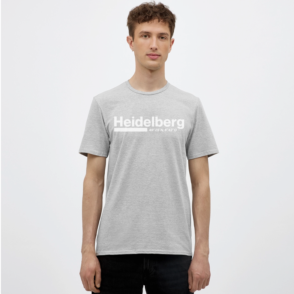 T-Shirt Heidelberg "Bold GPS White" - Grau meliert