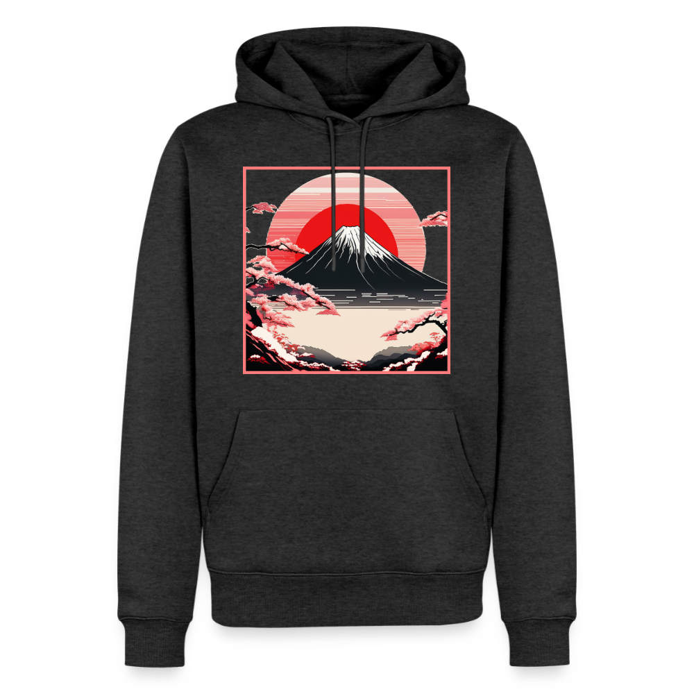 Hoodie Japan "Fuji" - Anthrazit meliert