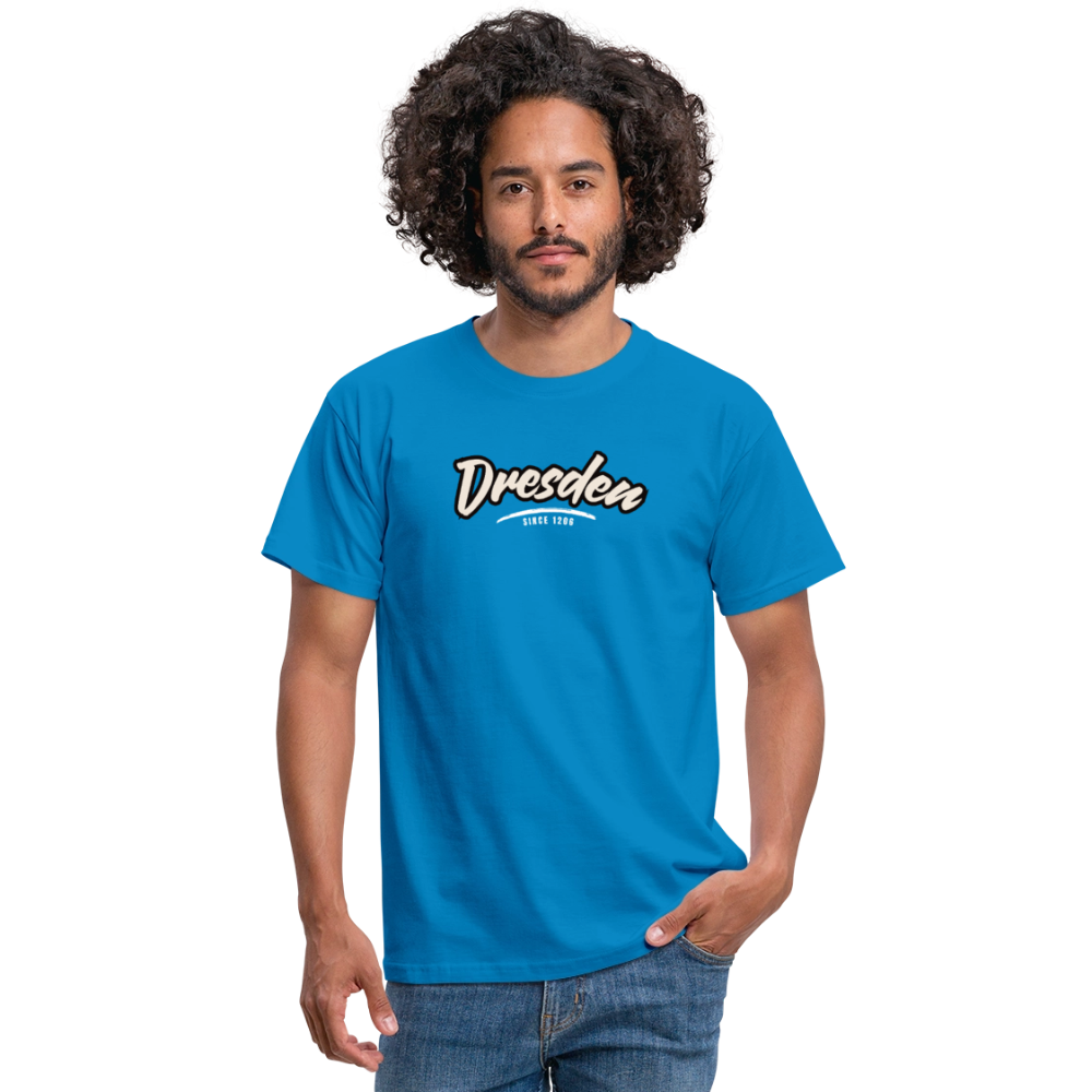 T-Shirt Dresden "Graffiti Tag White" - Royalblau