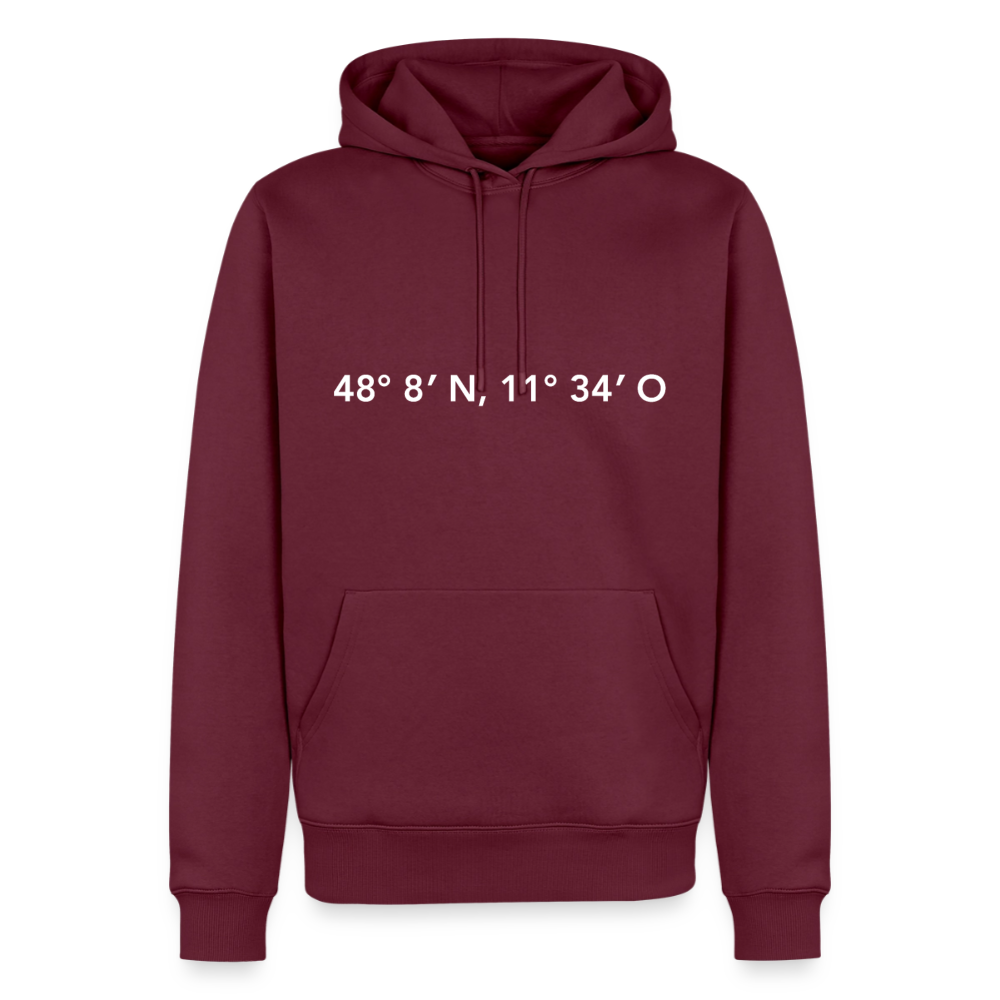 Hoodie München "GPS" Bright Edition - Burgunderrot