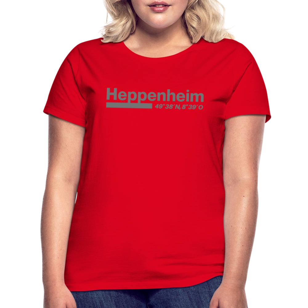T-Shirt Ladies Heppenheim "Bold GPS" - Rot