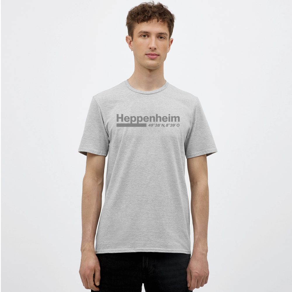 T-Shirt Heppenheim "Bold GPS" - Grau meliert