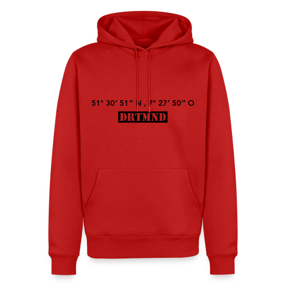 Hoodie Dortmund "DRTMND GPS" Dark Edition - Rot