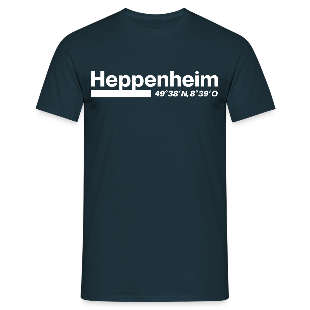 T-Shirt Heppenheim "Bold GPS White" - Navy