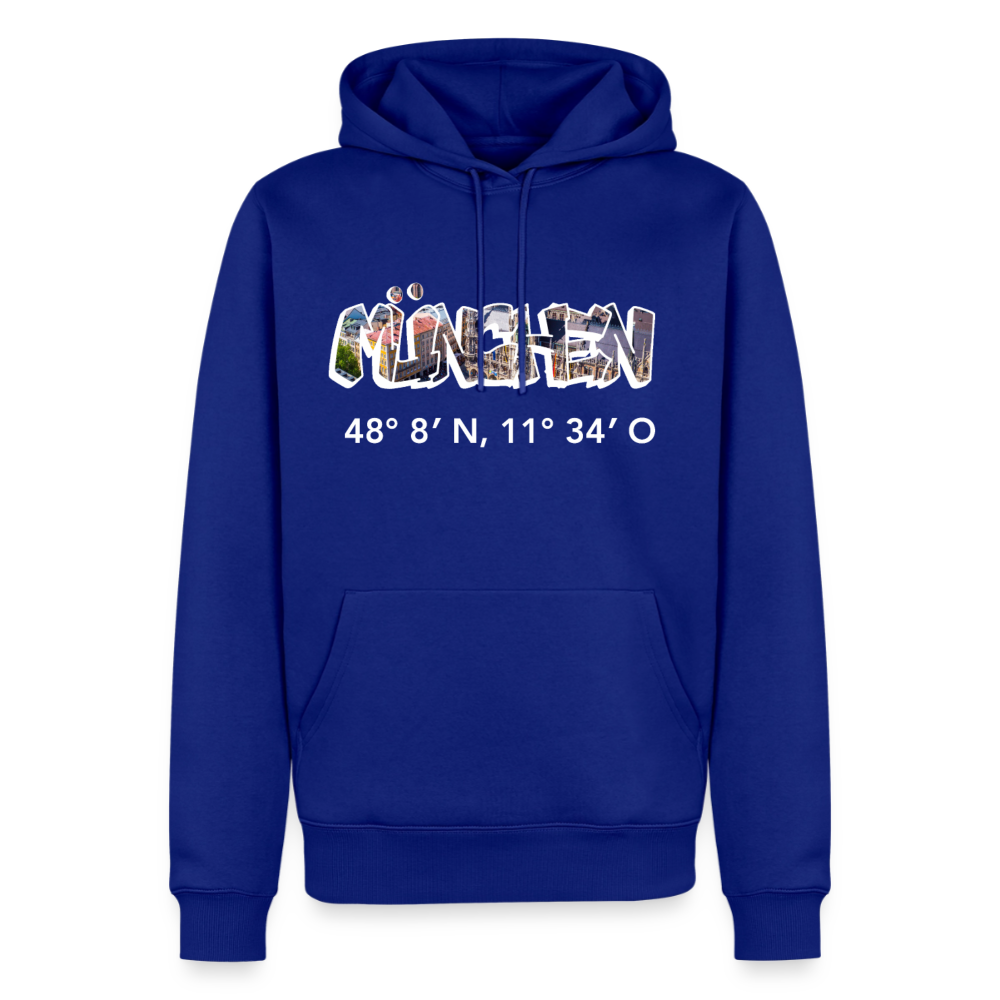Hoodie München "Graffiti Marienplatz GPS" Bright Edition - Royalblau