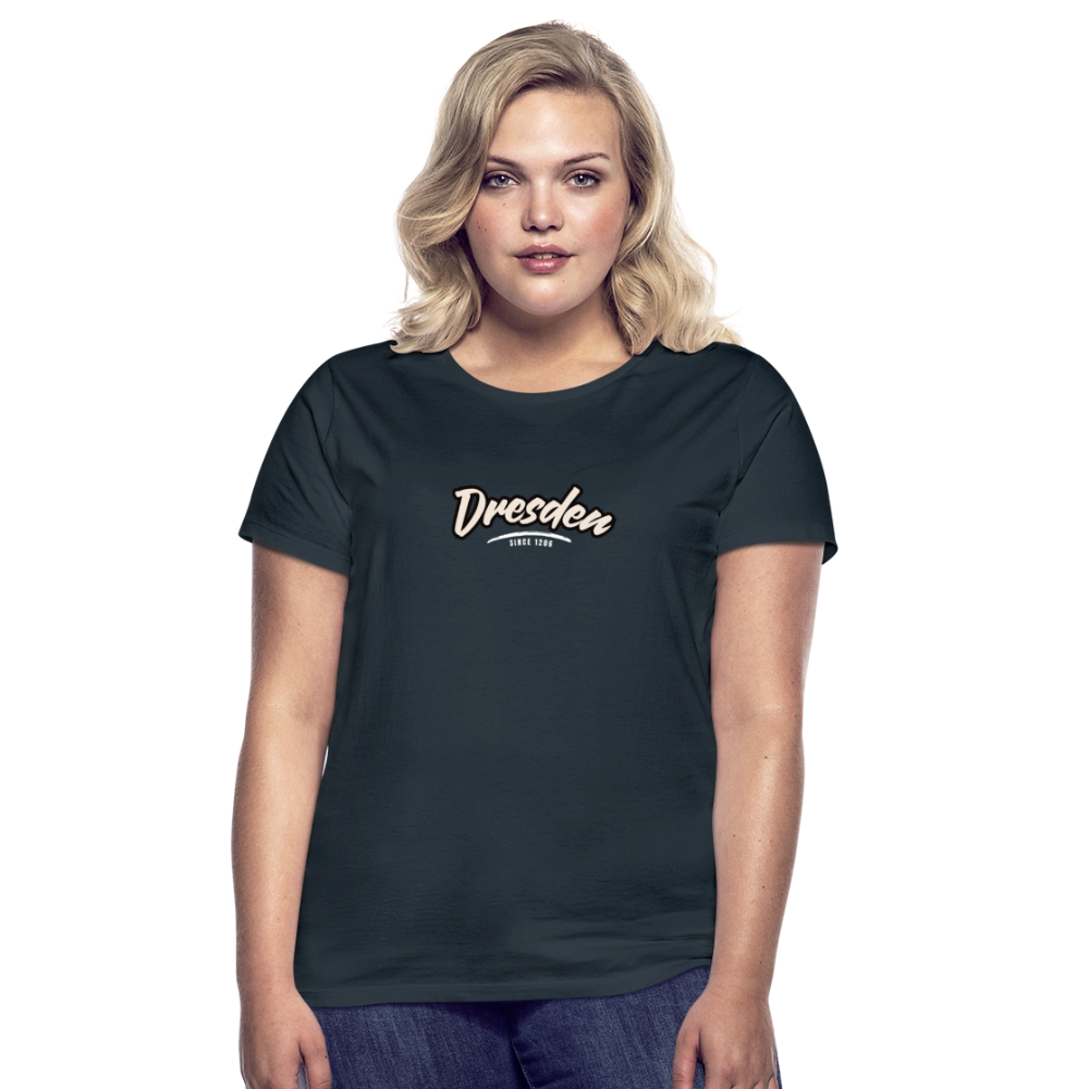T-Shirt Ladies Dresden "Graffiti Tag White" - Navy