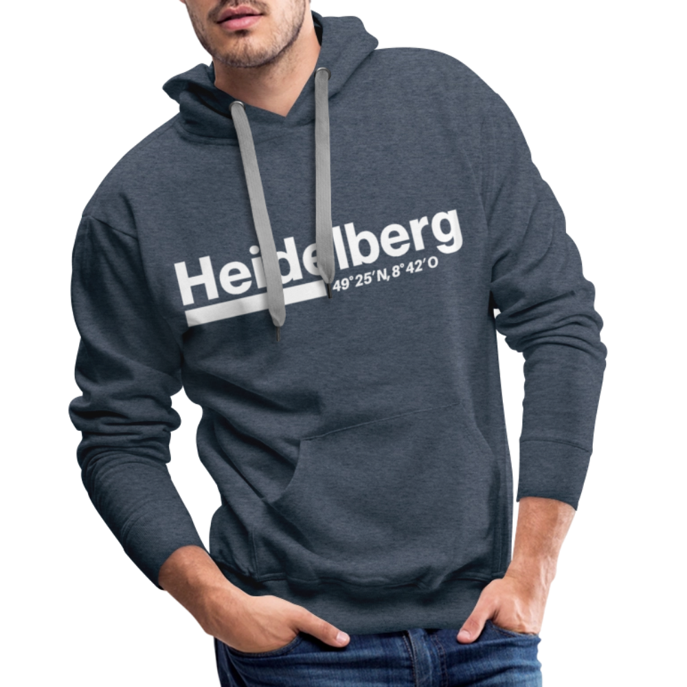 Hoodie Heidelberg "Bold GPS White" - Jeansblau