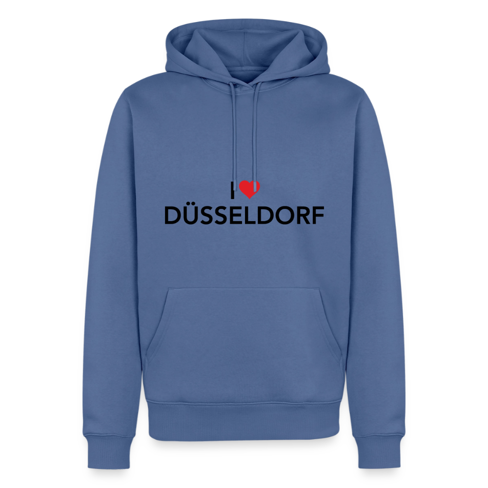 Hoodie "I Love Düsseldorf" Dark Edition - Taubenblau