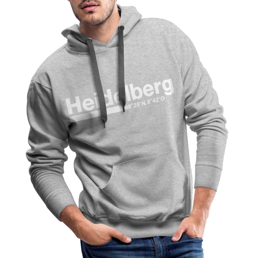 Hoodie Heidelberg "Bold GPS White" - Grau meliert