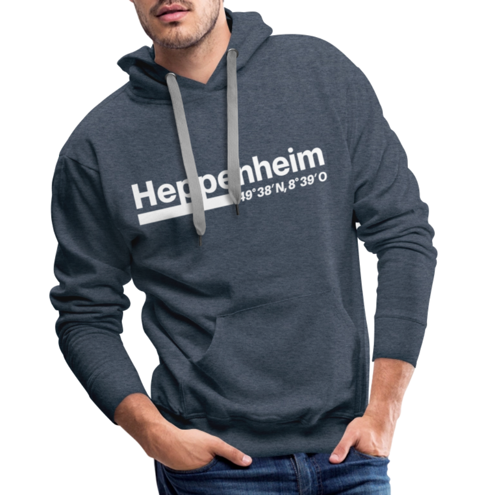 Hoodie Heppenheim "Bold GPS White" - Jeansblau