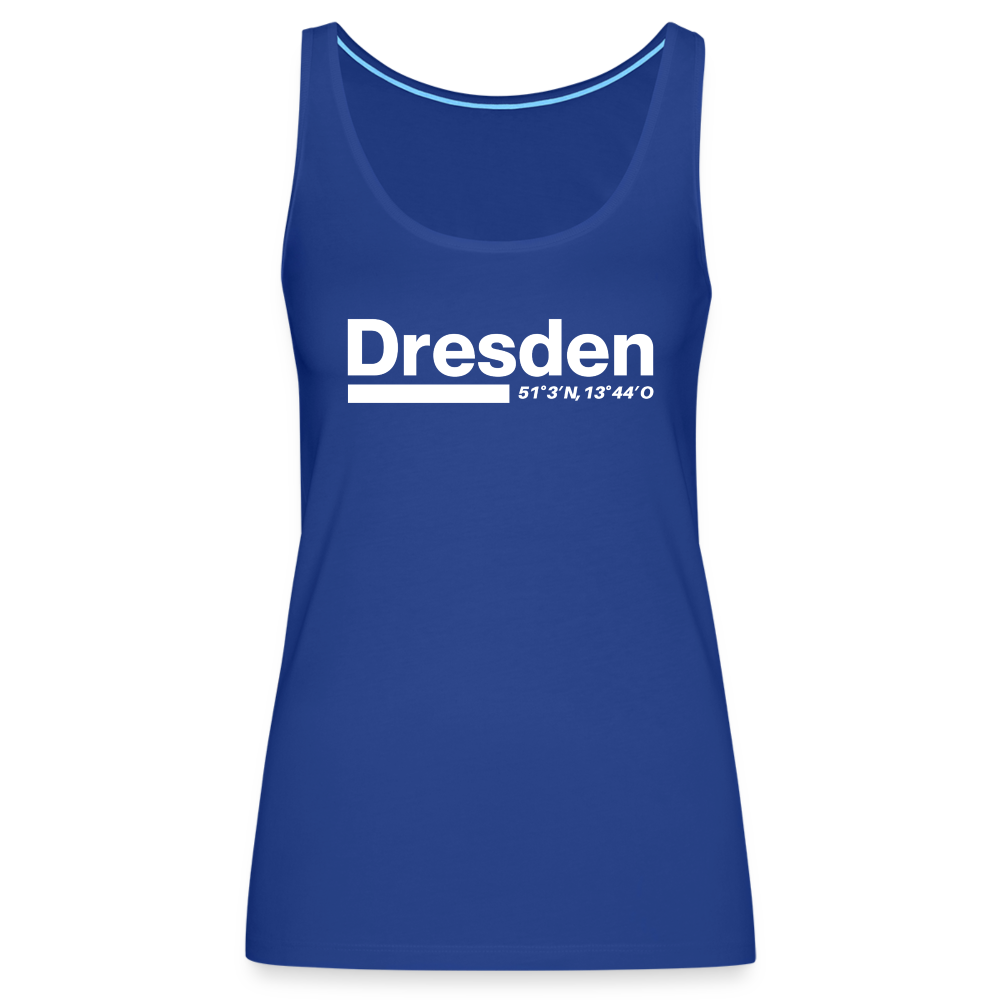 Tanktop Ladies Dresden "Bold GPS White" - Königsblau