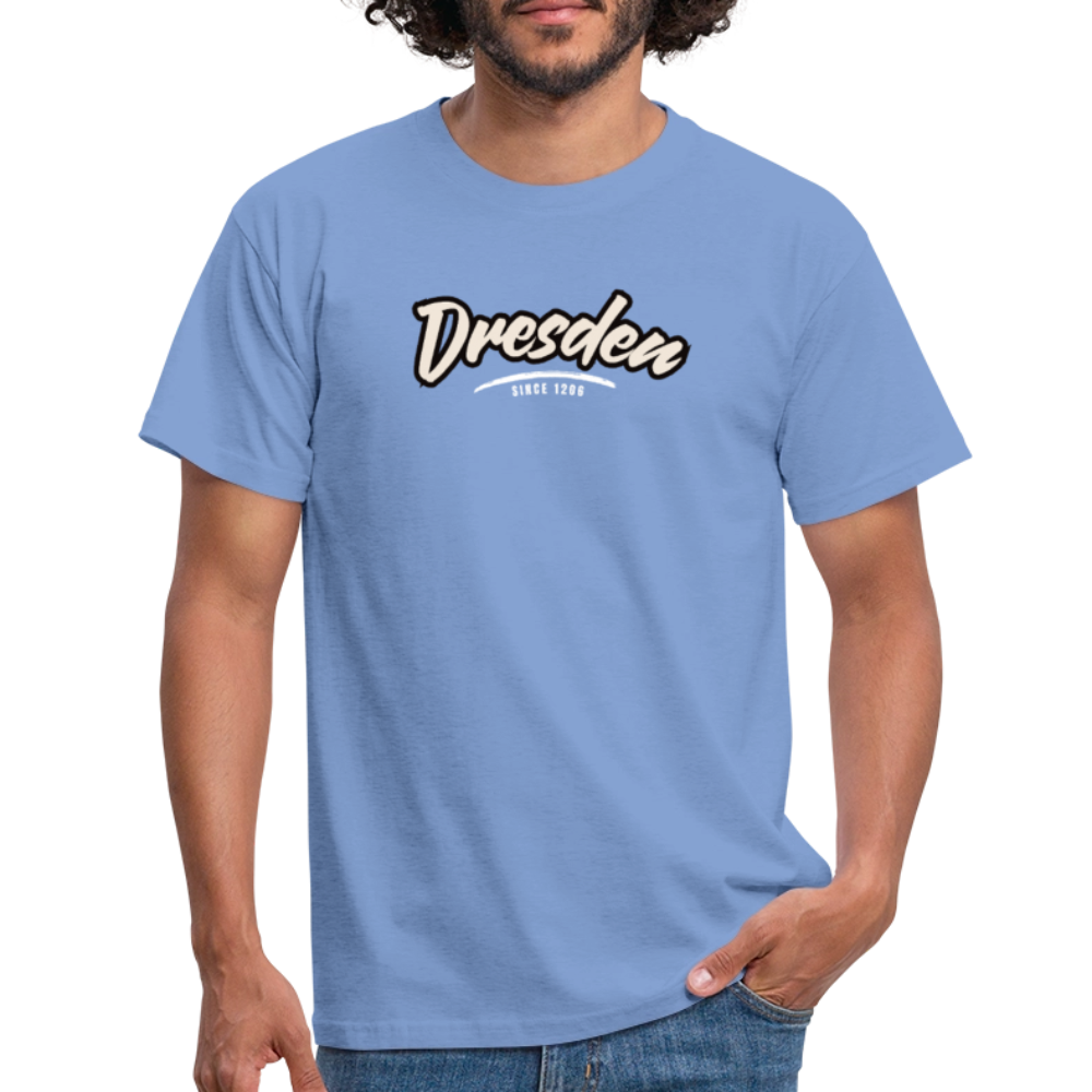 T-Shirt Dresden "Graffiti Tag White" - carolina blue