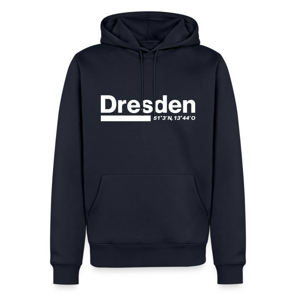 Hoodie Dresden "Bold GPS White" - Navy
