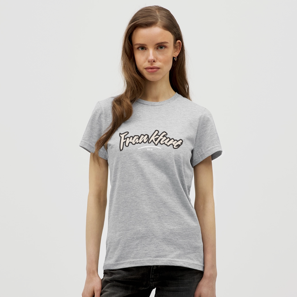 T-Shirt Ladies Frankfurt (Main) "Graffiti Tag White" - Grau meliert