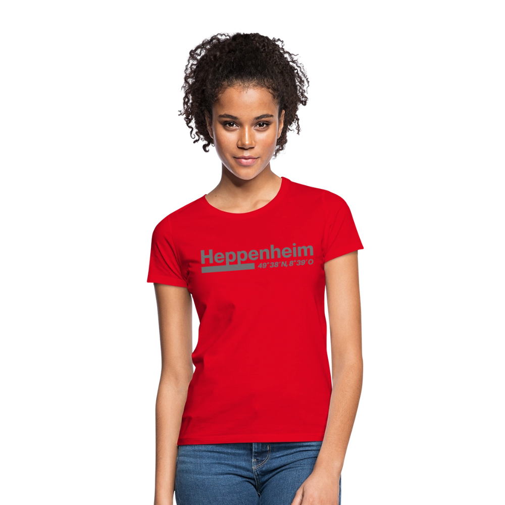 T-Shirt Ladies Heppenheim "Bold GPS" - Rot