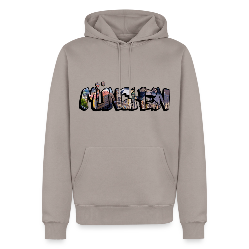 Hoodie München "Graffiti Marienplatz" Dark Edition - Taupe