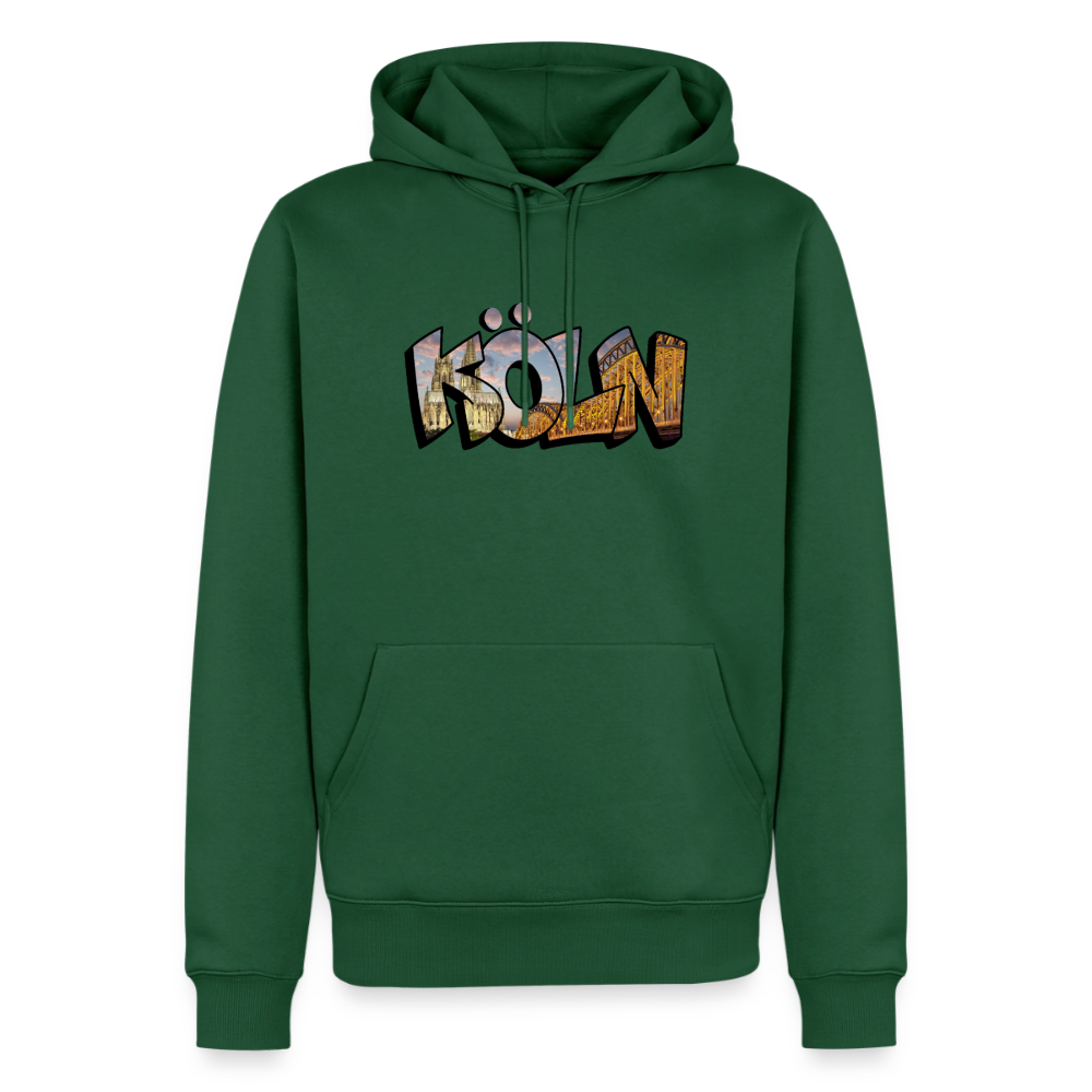 Hoodie Köln "Skyline Sunset" - Flaschengrün