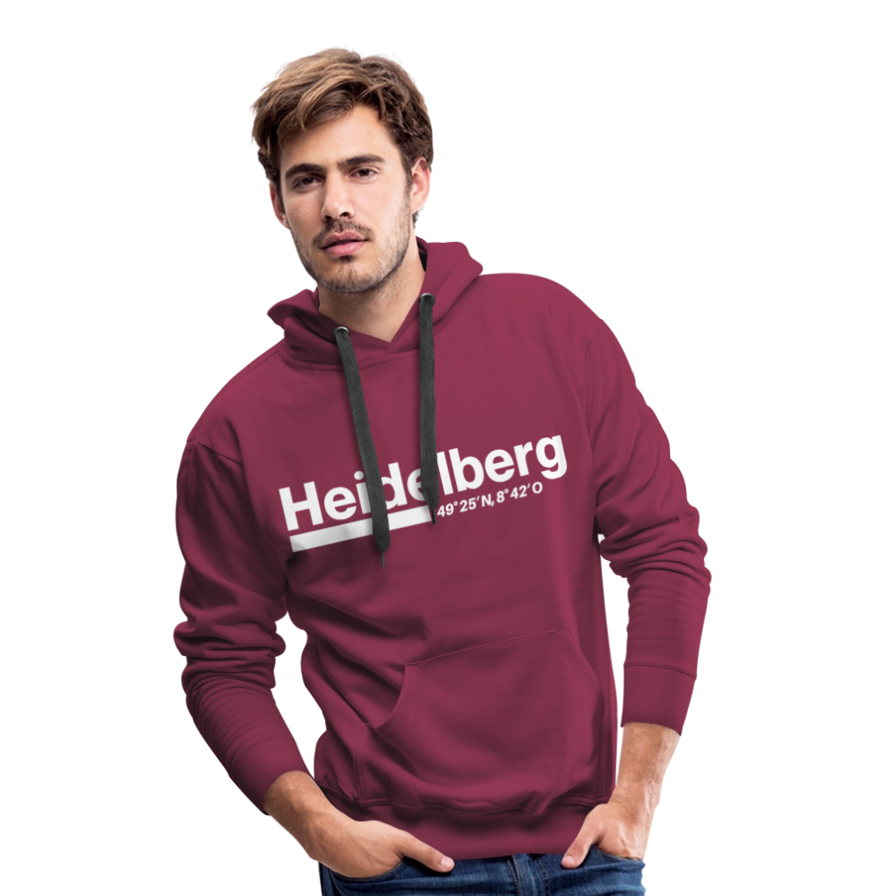 Hoodie Heidelberg "Bold GPS White" - Bordeaux