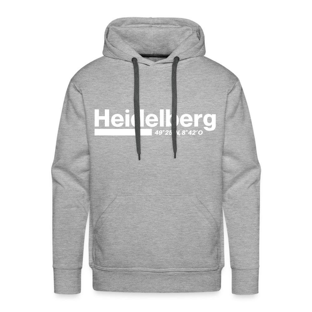Hoodie Heidelberg "Bold GPS White" - Grau meliert