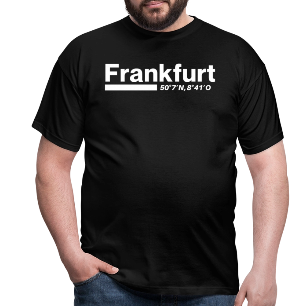 T-Shirt Frankfurt (Main) "Bold GPS White" - Schwarz
