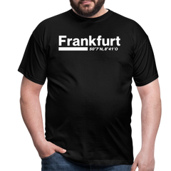 T-Shirt Frankfurt (Main) "Bold GPS White" - Schwarz
