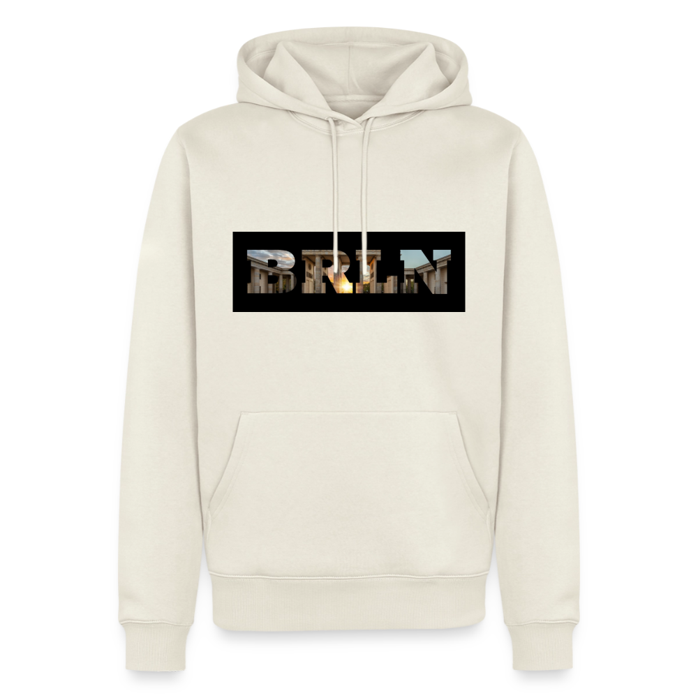 Hoodie Berlin "BRLN Brandenburger Tor" Dark Edition - Naturweiß
