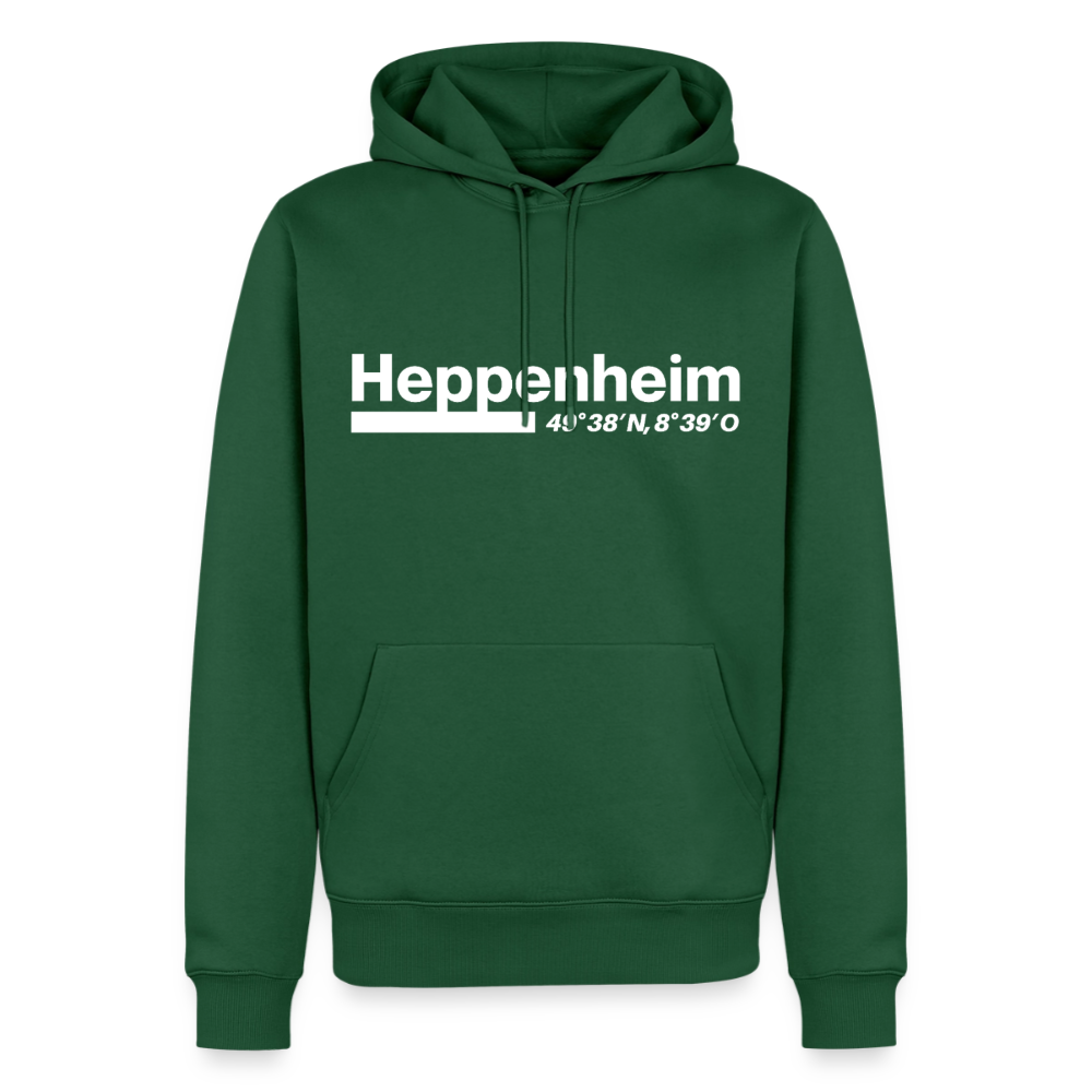 Hoodie Heppenheim "Bold GPS White" - Flaschengrün