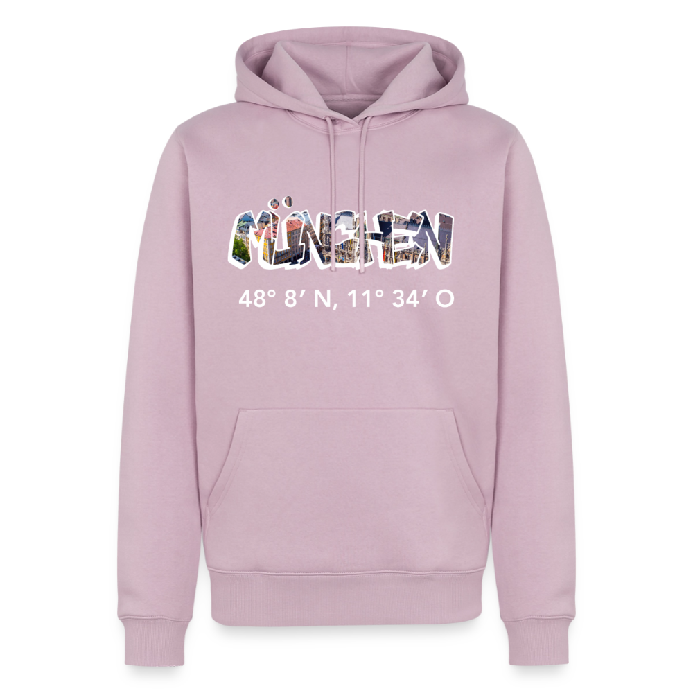 Hoodie München "Graffiti Marienplatz GPS" Bright Edition - Altrosa